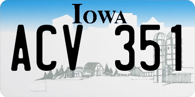 IA license plate ACV351