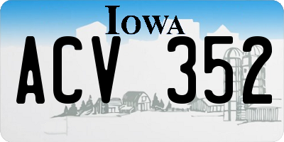 IA license plate ACV352