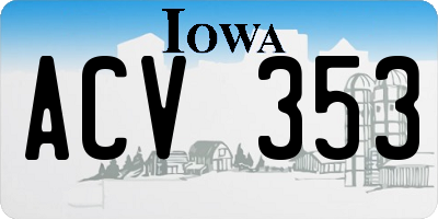 IA license plate ACV353