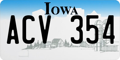 IA license plate ACV354