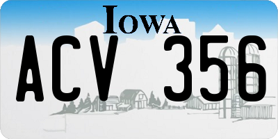 IA license plate ACV356