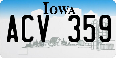 IA license plate ACV359