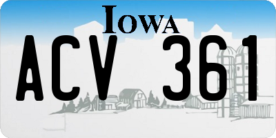 IA license plate ACV361