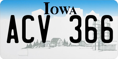 IA license plate ACV366