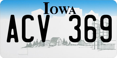 IA license plate ACV369