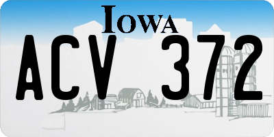 IA license plate ACV372