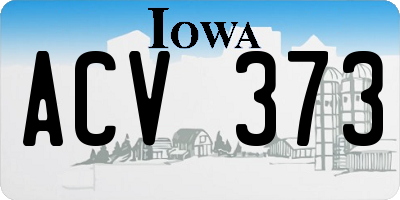 IA license plate ACV373