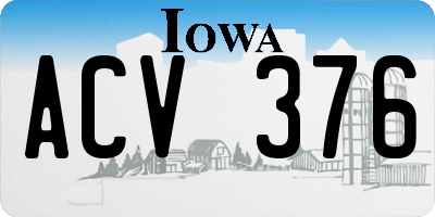 IA license plate ACV376