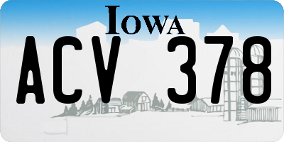 IA license plate ACV378