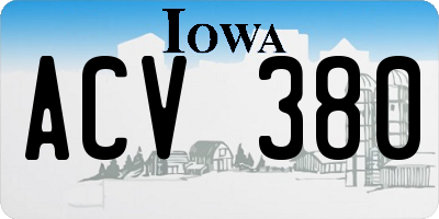 IA license plate ACV380
