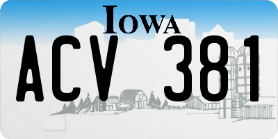 IA license plate ACV381