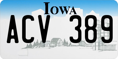IA license plate ACV389