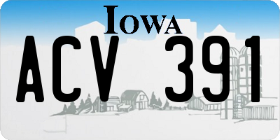 IA license plate ACV391