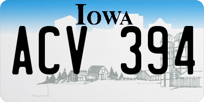 IA license plate ACV394