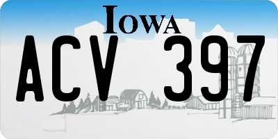 IA license plate ACV397