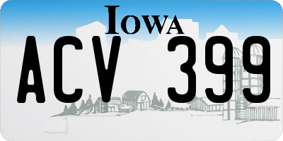 IA license plate ACV399