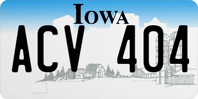 IA license plate ACV404