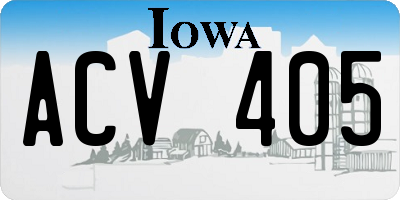 IA license plate ACV405