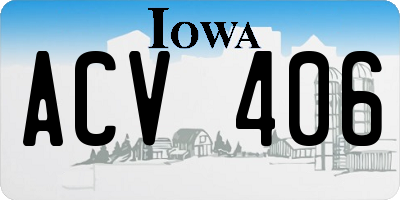 IA license plate ACV406