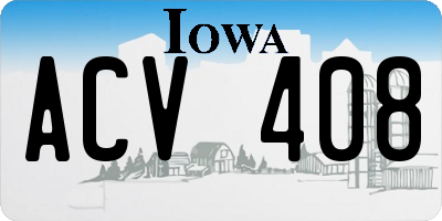 IA license plate ACV408