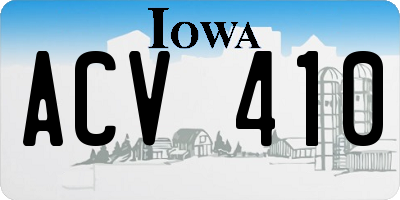 IA license plate ACV410