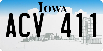 IA license plate ACV411