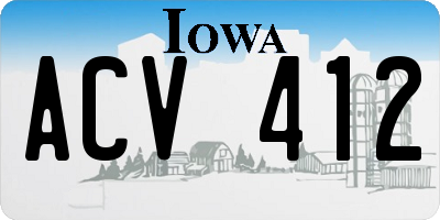 IA license plate ACV412
