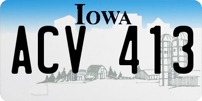 IA license plate ACV413