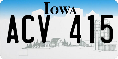 IA license plate ACV415