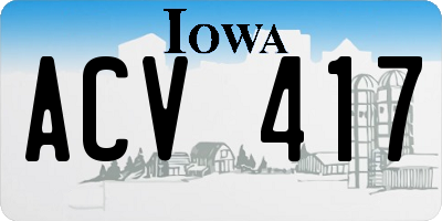 IA license plate ACV417