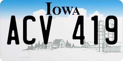 IA license plate ACV419