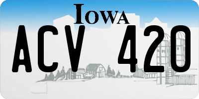 IA license plate ACV420