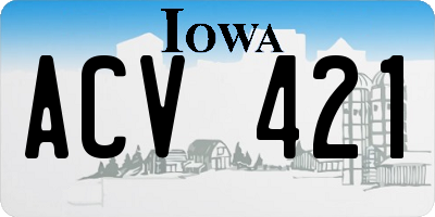 IA license plate ACV421