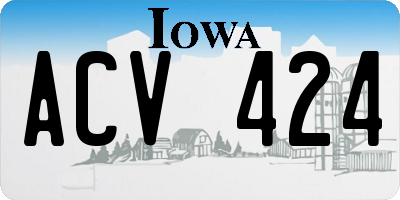 IA license plate ACV424