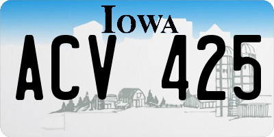 IA license plate ACV425