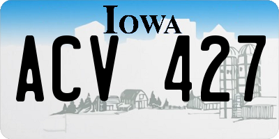 IA license plate ACV427