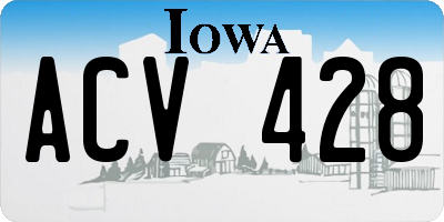 IA license plate ACV428