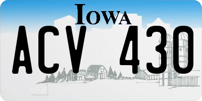 IA license plate ACV430