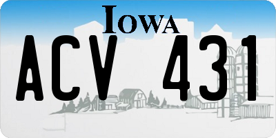 IA license plate ACV431
