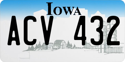 IA license plate ACV432