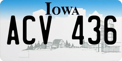 IA license plate ACV436