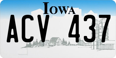 IA license plate ACV437