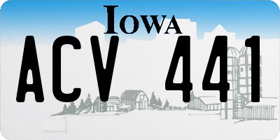 IA license plate ACV441