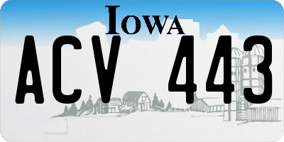 IA license plate ACV443