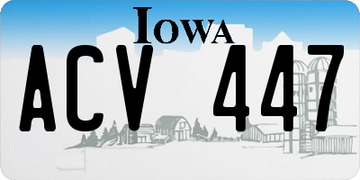 IA license plate ACV447