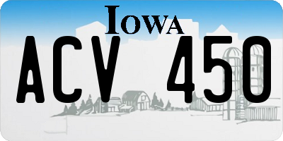 IA license plate ACV450