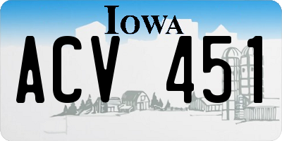 IA license plate ACV451