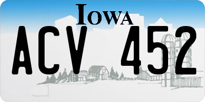 IA license plate ACV452