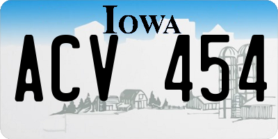 IA license plate ACV454