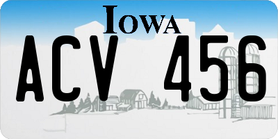 IA license plate ACV456